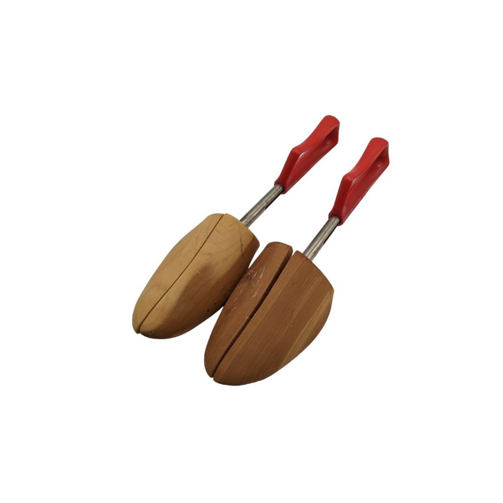 Vintage Men's Wood Shoe Keepers By Rochester Shoe Tree Co. Red Handle